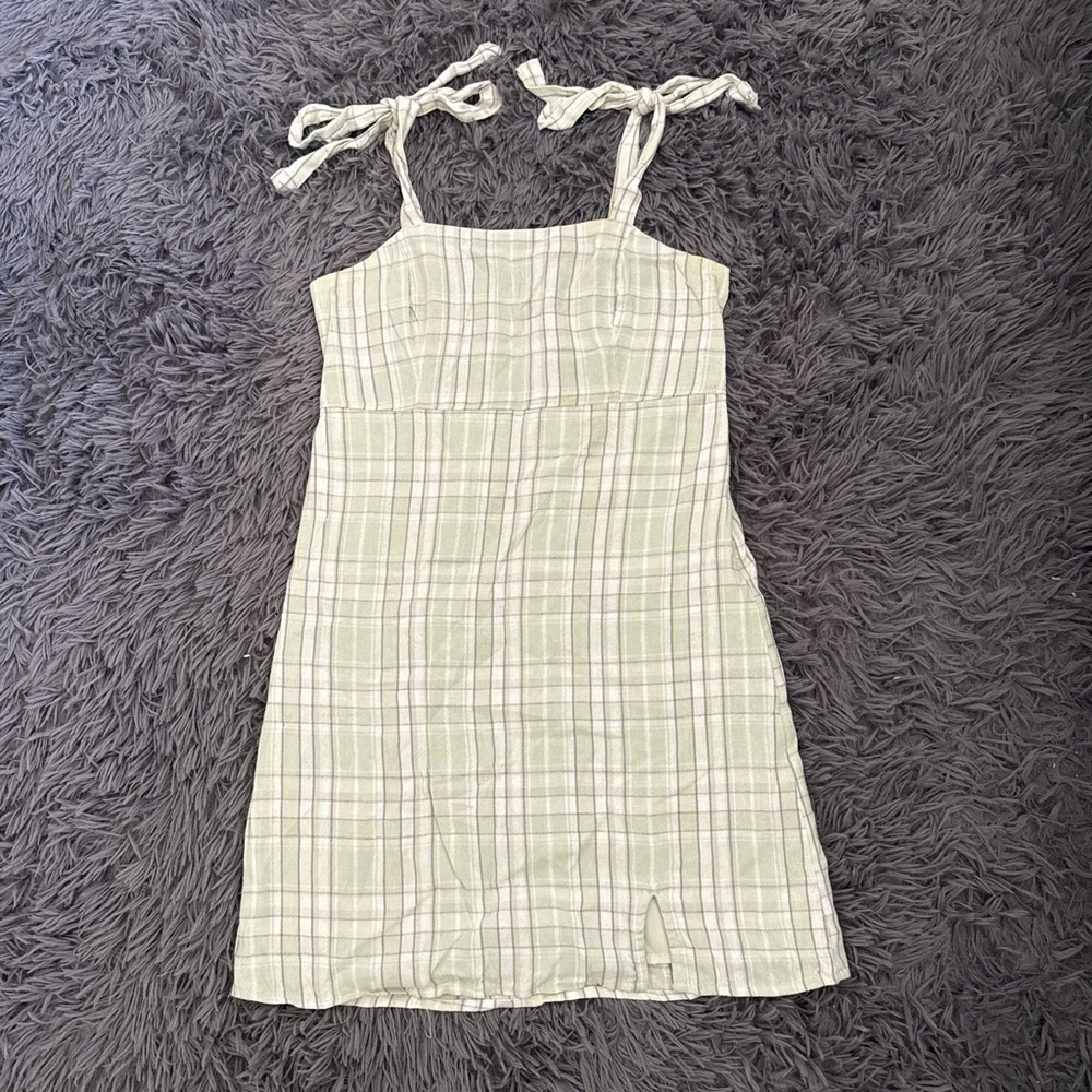 green plaid dress